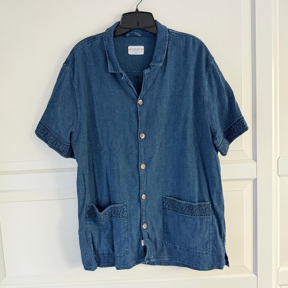Marine Layer Indigo Archive Sawyer Camp Shirt Size Large 41223 - Picture 5 of 13